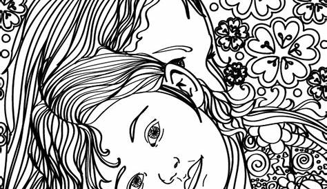 Free Printable Mother Daughter Hugging Adult Coloring Page Please keep