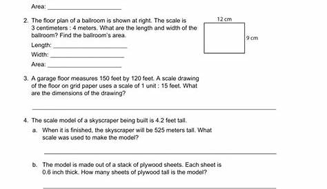 scale drawings worksheets 7th grade