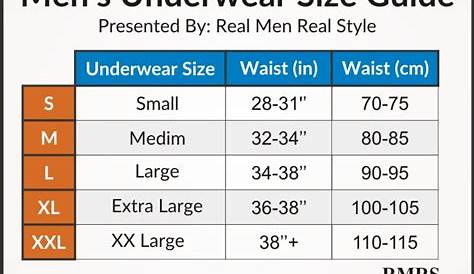 hanes men's underwear size chart