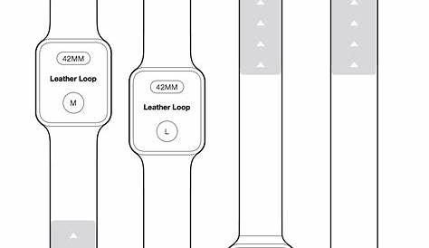 printable watch band size chart