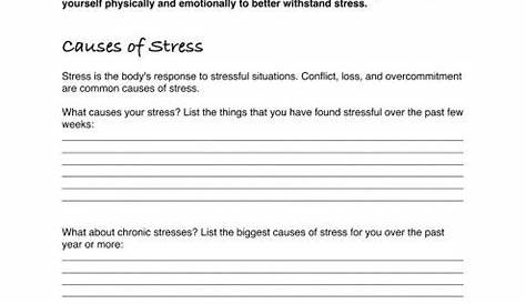 Stress Management Worksheets For Adults - Worksheets Master