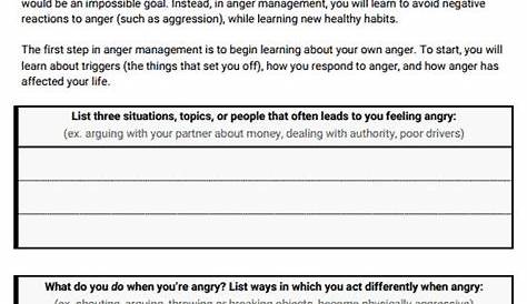 Introduction to Anger Management (Worksheet) | Therapist Aid
