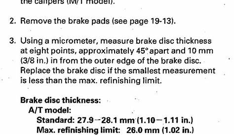 gm brake rotor minimum thickness chart