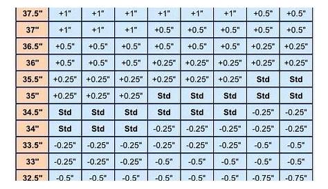youth golf clubs sizing chart