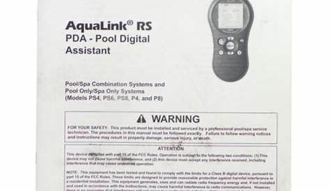 Jandy Aqualink RS PDA Pool Digital Assistant Owner's Manual New Other