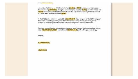 Incident Report Letter In Office Template - Google Docs, Word, Apple
