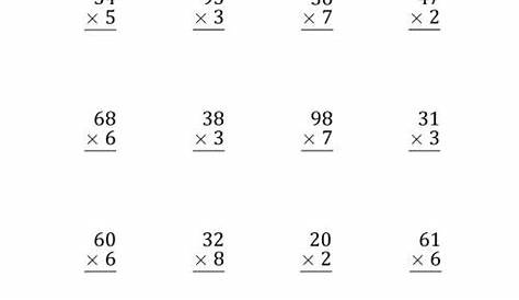 multiplication worksheet two digit by one digit