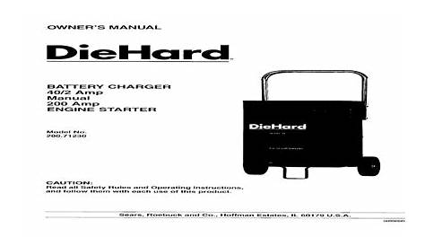 diehard 12v battery charger and engine starter manual