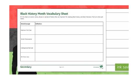Vocabulary of the Civil Rights Movement Worksheet - Twinkl