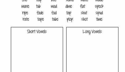Long And Short Vowel Sounds Worksheets Grade 4 – Kidsworksheetfun