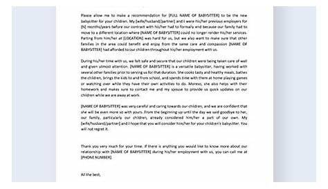 8+ Babysitter Reference Letter Templates - Free Sample, Example, Format