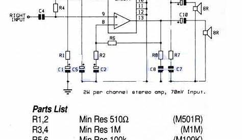 Simple 2 Watt stereo amplifier with LM1877N-9 Circuit Diagram