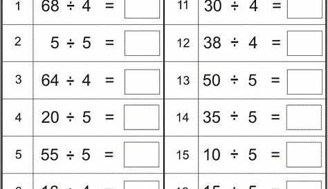 Division Worksheets - Divide Numbers by 4 to 5 | Fun math worksheets