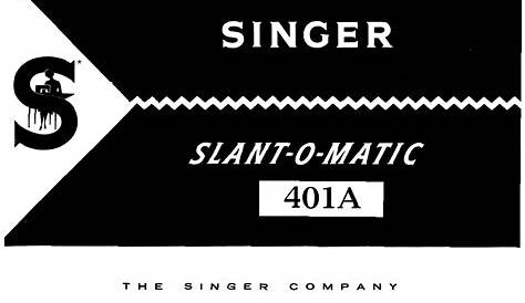 singer 401a manual free
