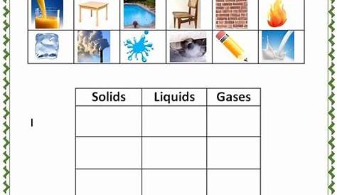 solids and liquids worksheet