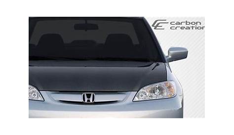Carbon Fiber Fibre Hood Bodykit for 2004 Honda Civic 2DR - 2004-2005