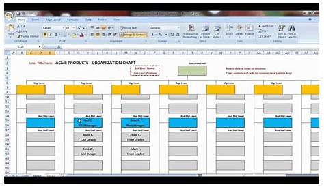 Excel Organization Chart Template Demonstration - YouTube