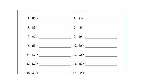 prime factorization worksheets grade 6