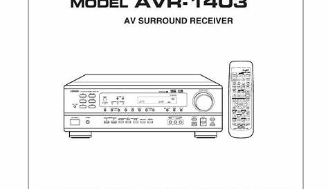 Free Audio Service Manuals - Free download Denon AVR 1403 Service Manual