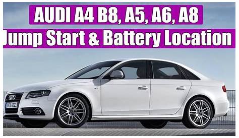 Audi A4 B8, A5, A6, A8 battery location and how to jump start
