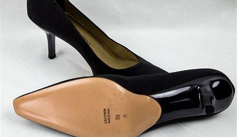 Yves Saint Laurent Shoes Black Shantung Silk Pumps Size 39.5 Italy at