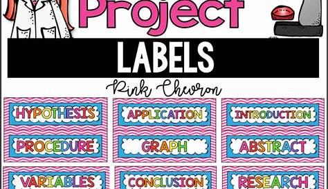 Science Fair Project Labels Pink Chevron --- with EDITABLE Title Labels