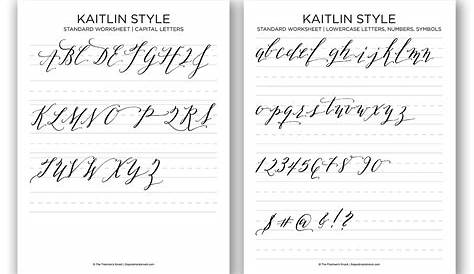 Kaitlin Style Calligraphy Worksheets | The Postman's Knock | Free