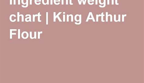 king arthur conversion chart volume to weight