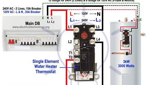 240v Electric Water Heater Wiring Diagram перевод из - Maia Schema