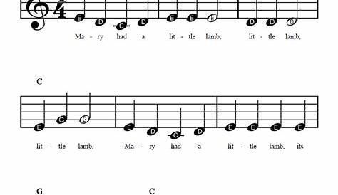 Mary Had a Little Lamb: Beginner Sheet Music with Chords and Lyrics