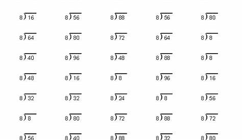 4 times table and division worksheet