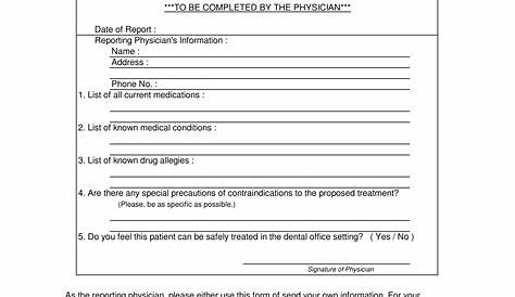 FREE 14+ Dental Medical Clearance Forms in PDF | MS Word