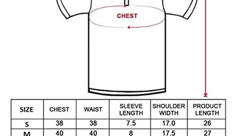 women's polo shirt size chart