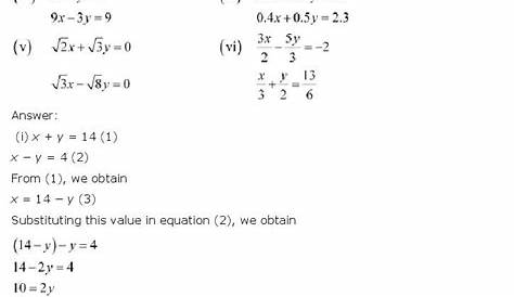 linear equations in two variables worksheet