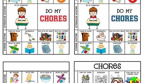 chore chart for 6 year old
