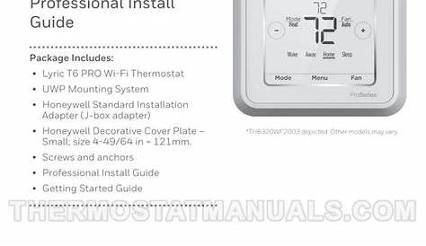 Honeywell TH6220WF2006 Lyric T6 Pro Thermostat Professional Install Guide