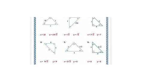worksheet 1 30 60 90 triangles