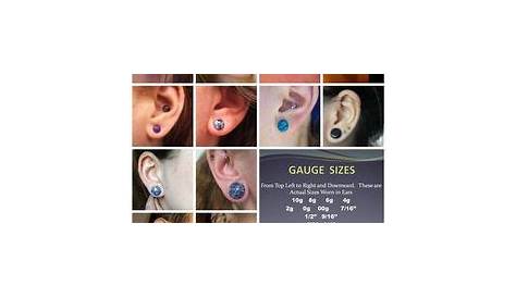 ear plug sizes chart gauge