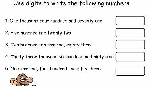 Writing Numbers Worksheet - Math for Kids | Mocomi