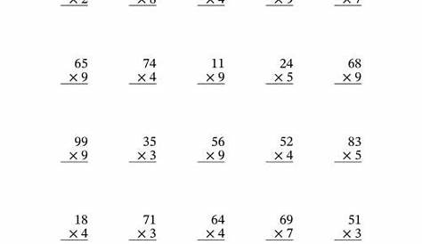 multiplying two digit by one digit worksheet