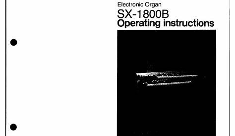 TECHNICS SX-1800B OPERATING INSTRUCTIONS MANUAL Pdf Download | ManualsLib