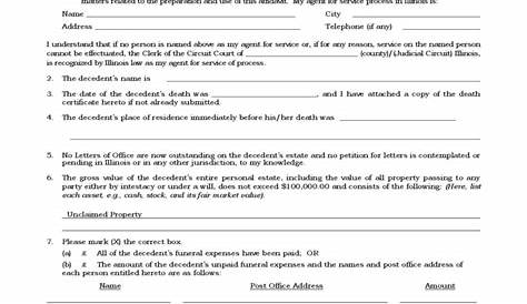small estate affidavit printable form