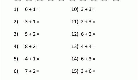 Addition Worksheets To 10 - Math Worksheets Printable