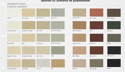sika self leveling sealant color chart
