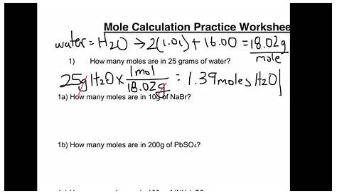 Mole calculation worksheet - sellingpasa