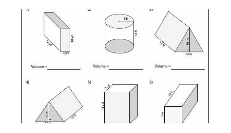 volume of triangular prism worksheet