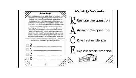 race practice worksheets