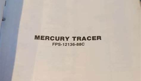 1988 MERCURY TRACER Electrical Wiring Diagrams Foldout $9.50 - PicClick