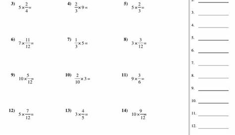 Multiply Fractions With Whole Numbers Worksheet