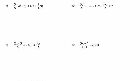 inequalities with fractions worksheets